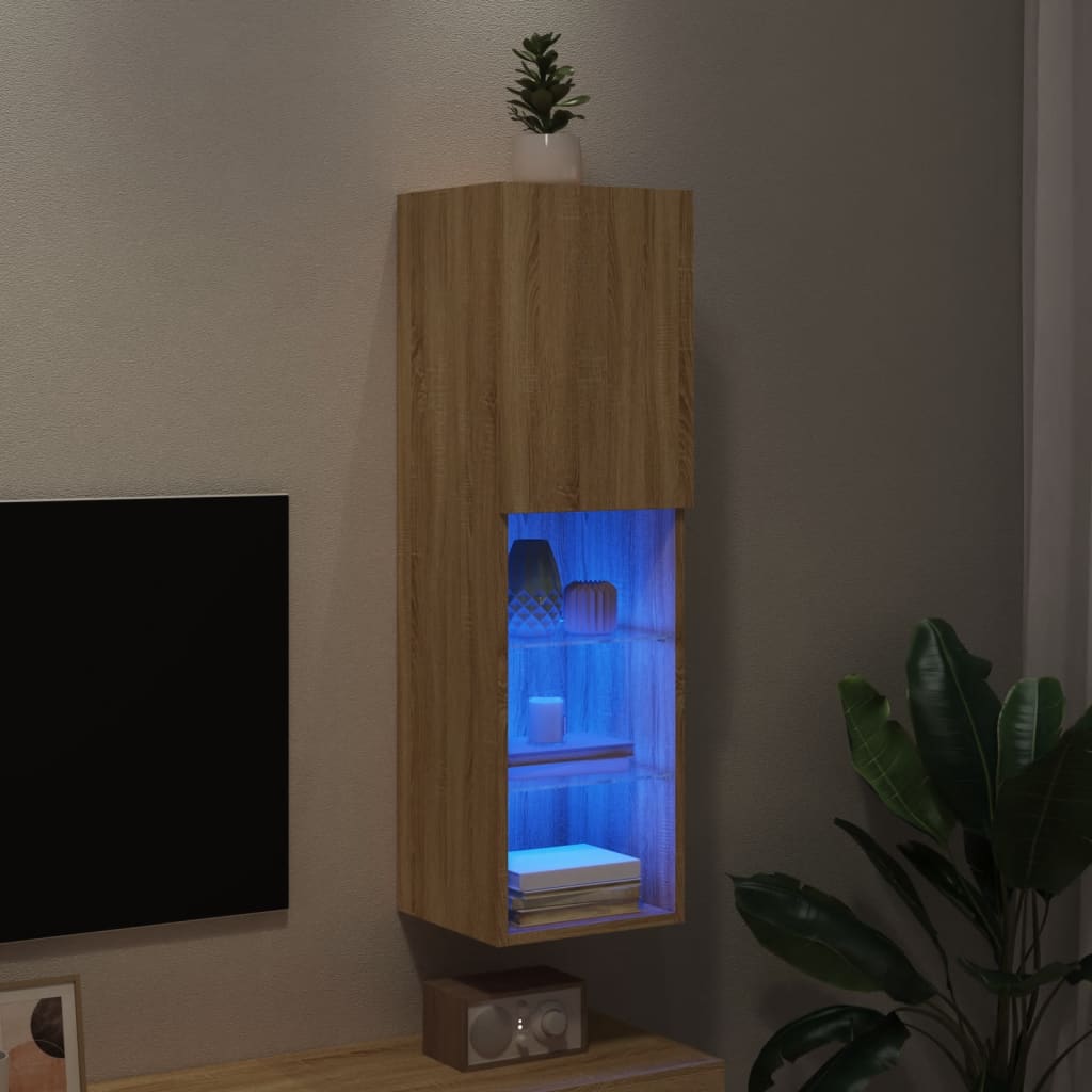 Meuble TV avec lumières LED chêne sonoma 30,5x30x102 cm - XIOS