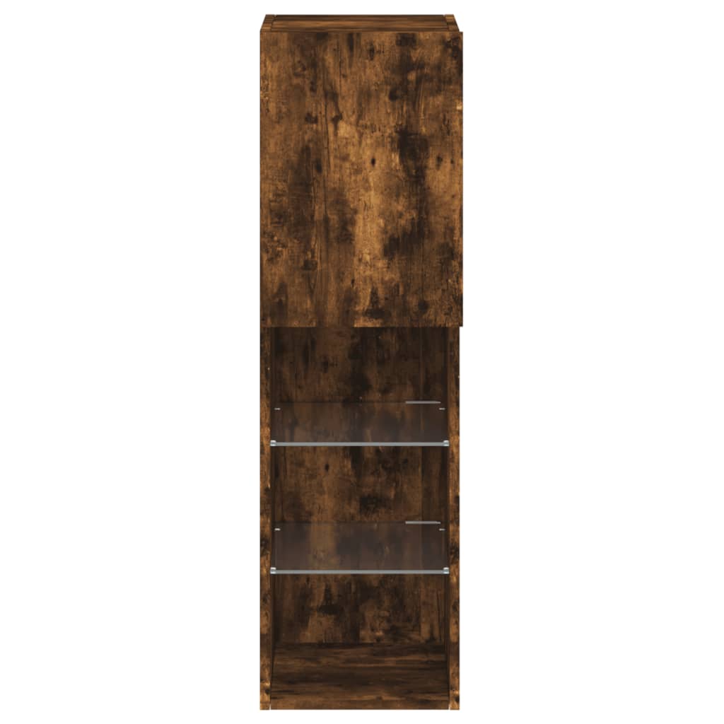 Meuble TV avec lumières LED chêne fumé 30,5x30x102 cm - XIOS