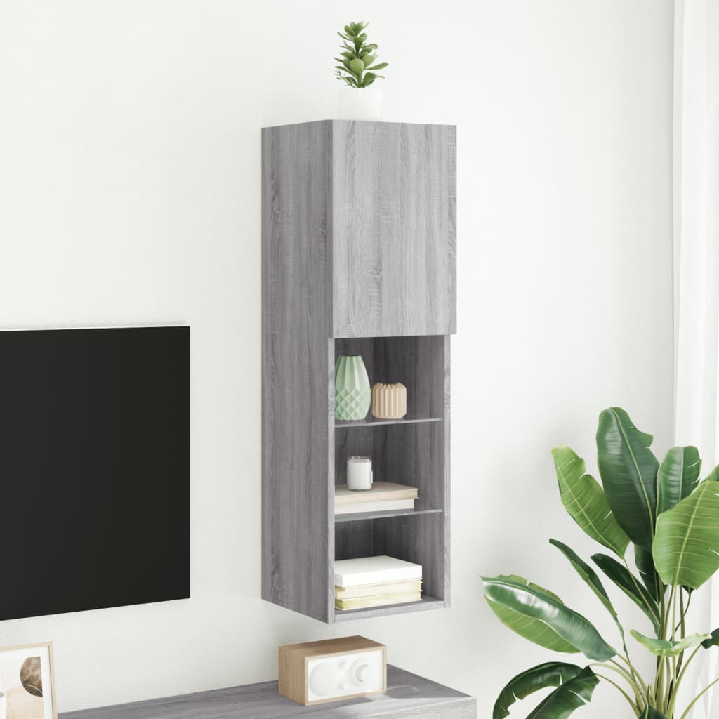 Meuble TV avec lumières LED sonoma gris 30,5x30x102 cm - XIOS