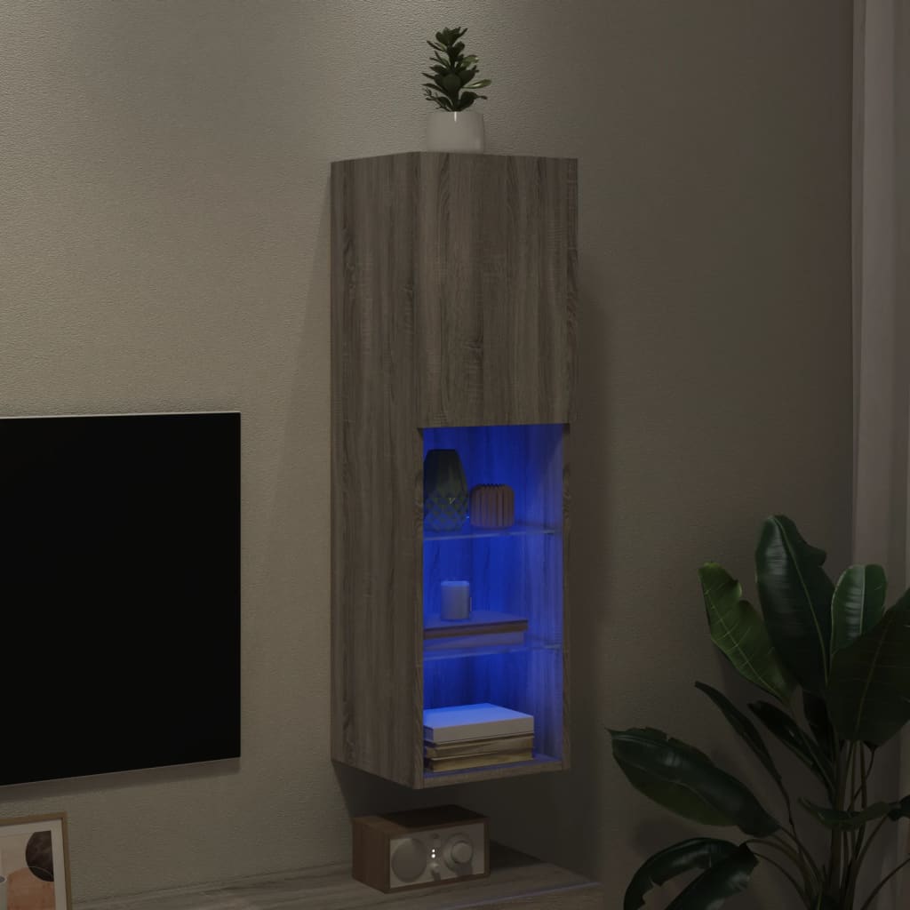 Meuble TV avec lumières LED sonoma gris 30,5x30x102 cm - XIOS