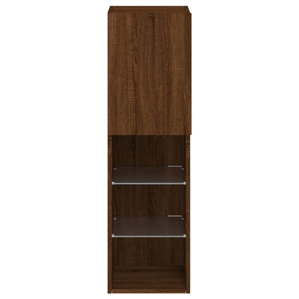 Meuble TV avec lumières LED chêne marron 30,5x30x102 cm - XIOS