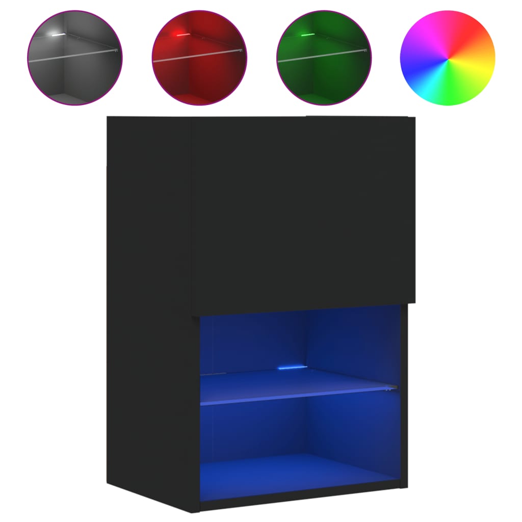 Meuble TV avec lumières LED noir 40,5x30x60 cm - XIOS