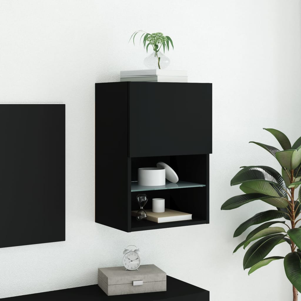 Meuble TV avec lumières LED noir 40,5x30x60 cm - XIOS