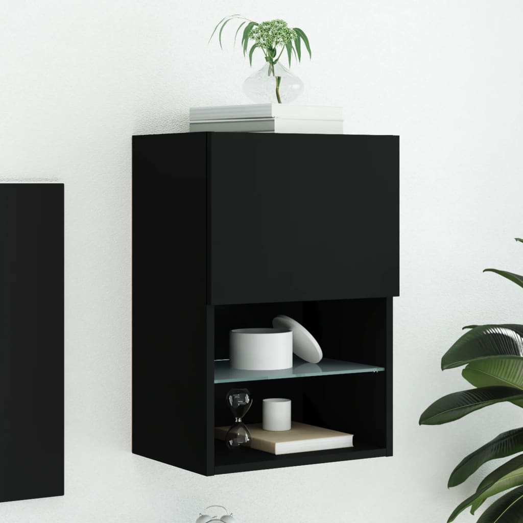 Meuble TV avec lumières LED noir 40,5x30x60 cm - XIOS