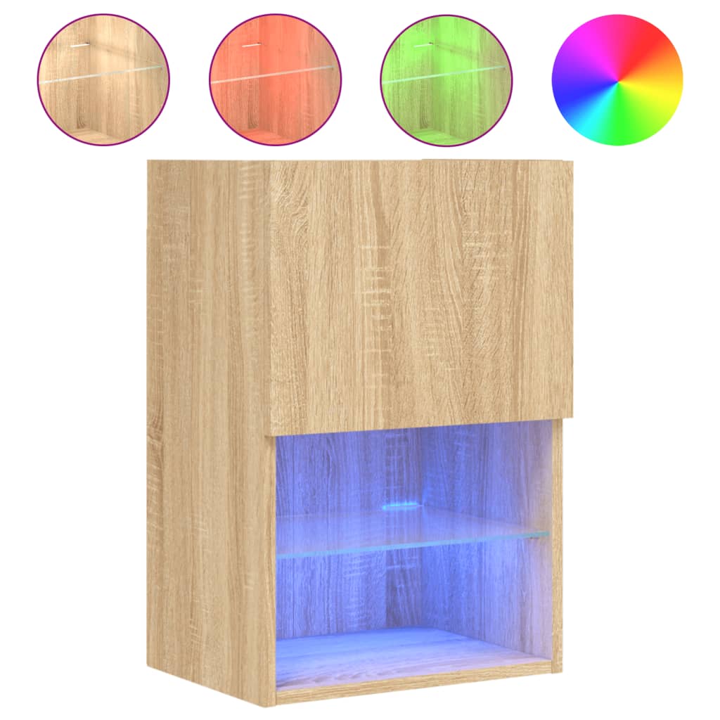 Meuble TV avec lumières LED chêne sonoma 40,5x30x60 cm - XIOS