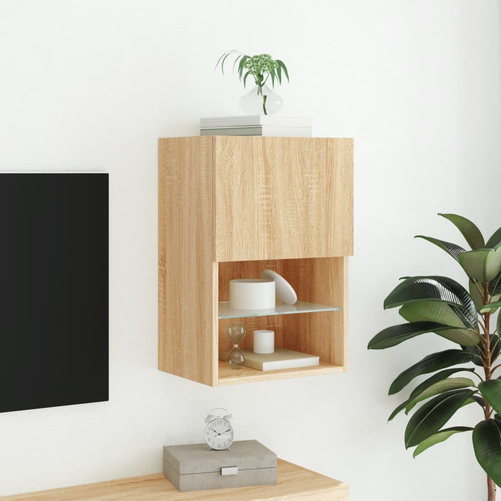 Meuble TV avec lumières LED chêne sonoma 40,5x30x60 cm - XIOS