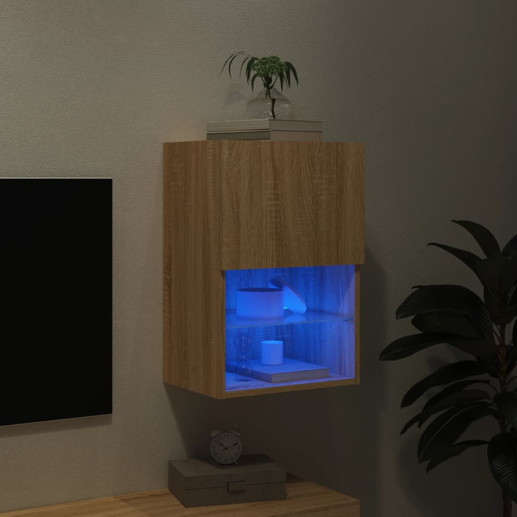 Meuble TV avec lumières LED chêne sonoma 40,5x30x60 cm - XIOS