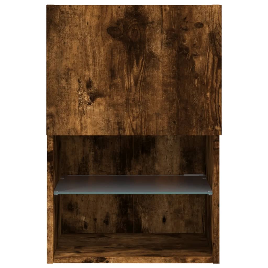 Meuble TV avec lumières LED chêne fumé 40,5x30x60 cm - XIOS