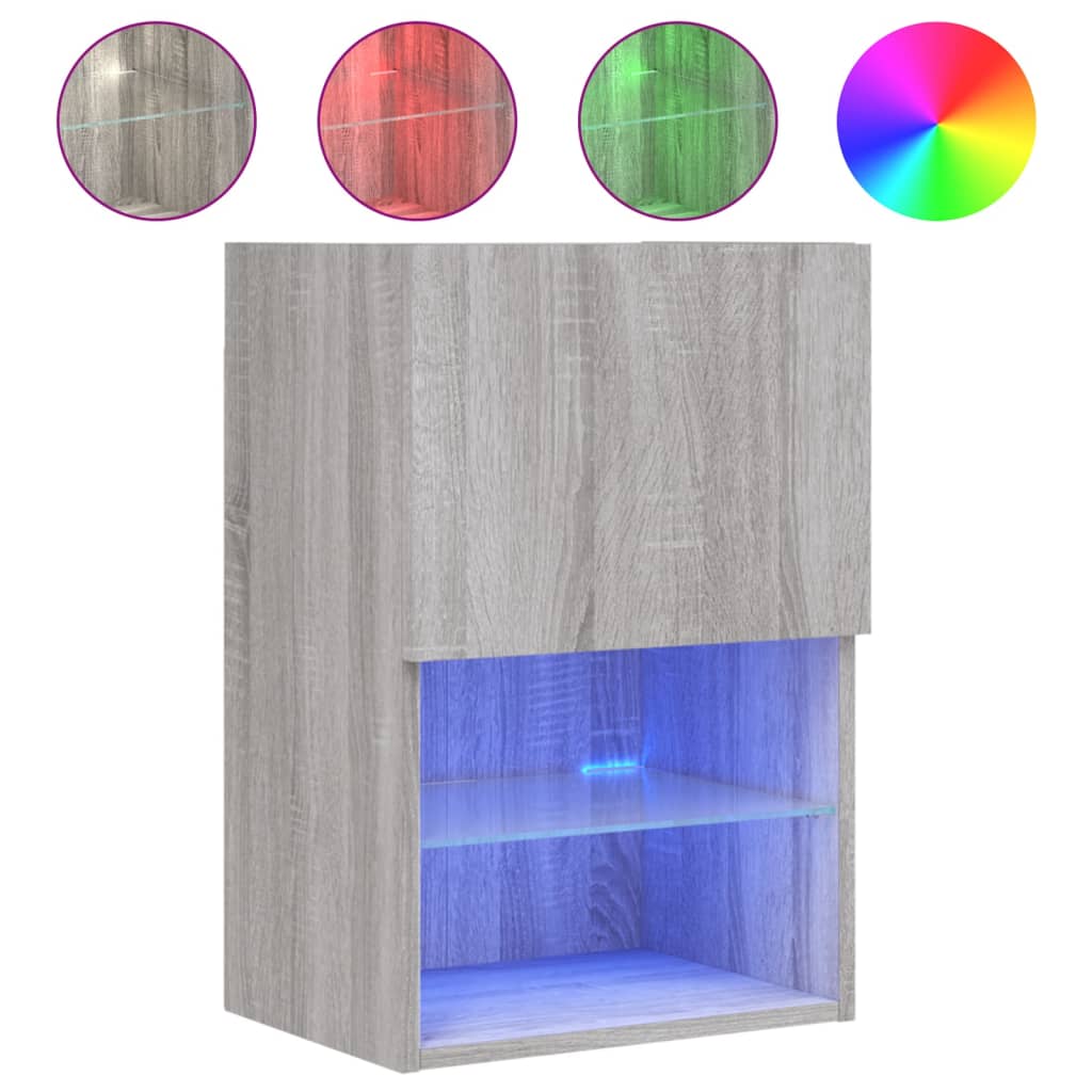 Meuble TV avec lumières LED sonoma gris 40,5x30x60 cm - XIOS