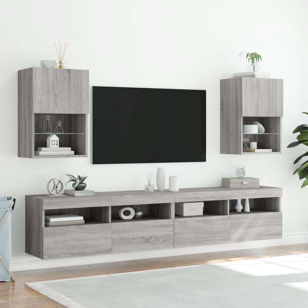Meuble TV avec lumières LED sonoma gris 40,5x30x60 cm - XIOS