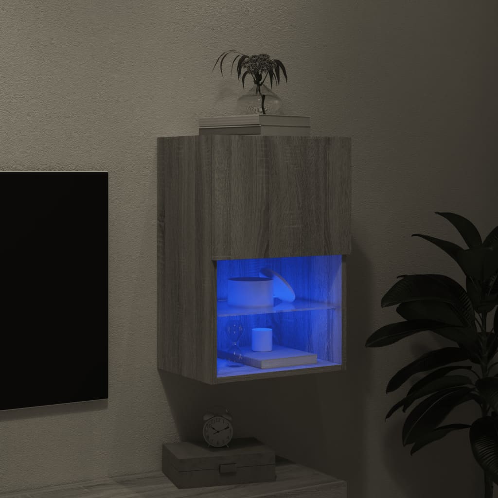 Meuble TV avec lumières LED sonoma gris 40,5x30x60 cm - XIOS