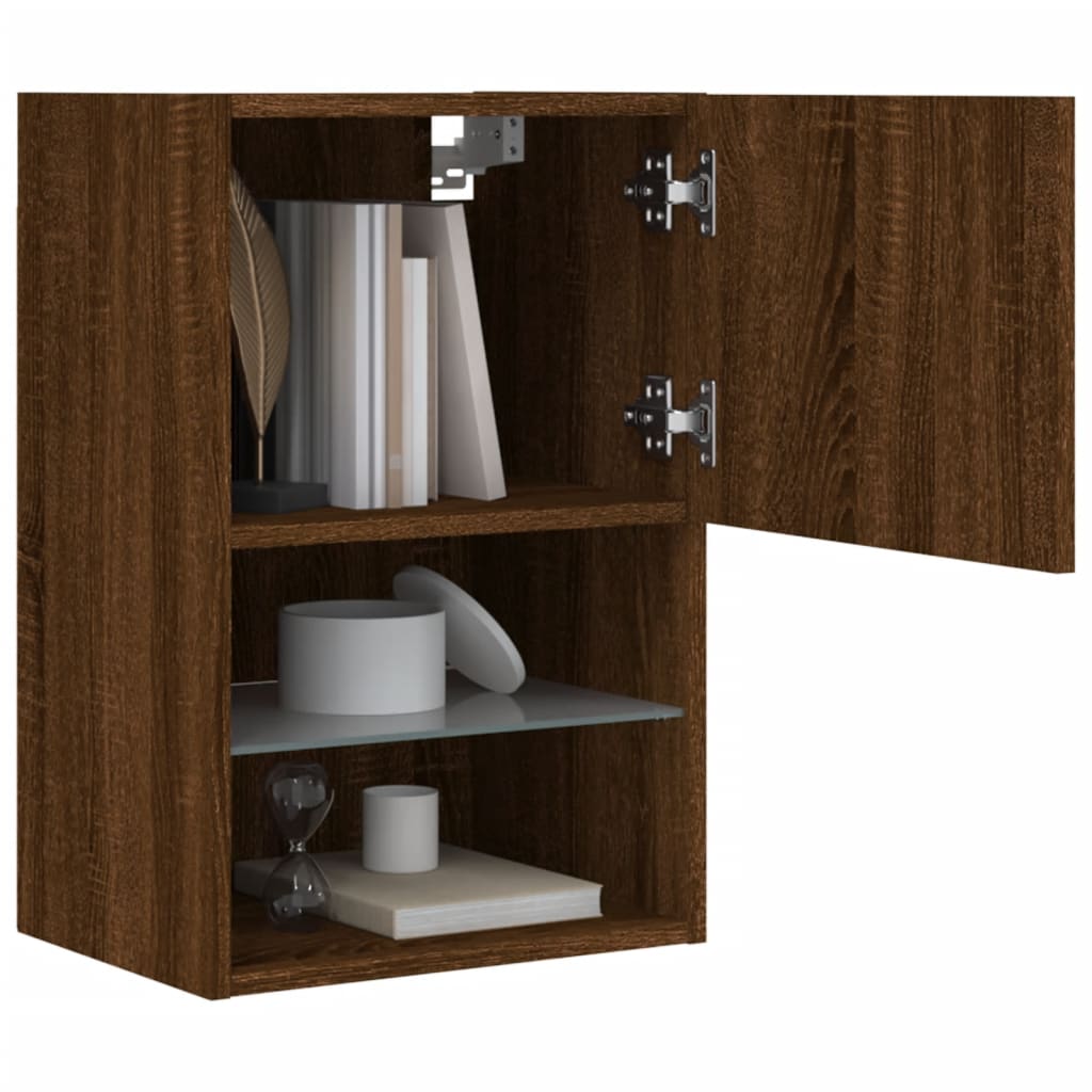 Meuble TV avec lumières LED chêne marron 40,5x30x60 cm - XIOS