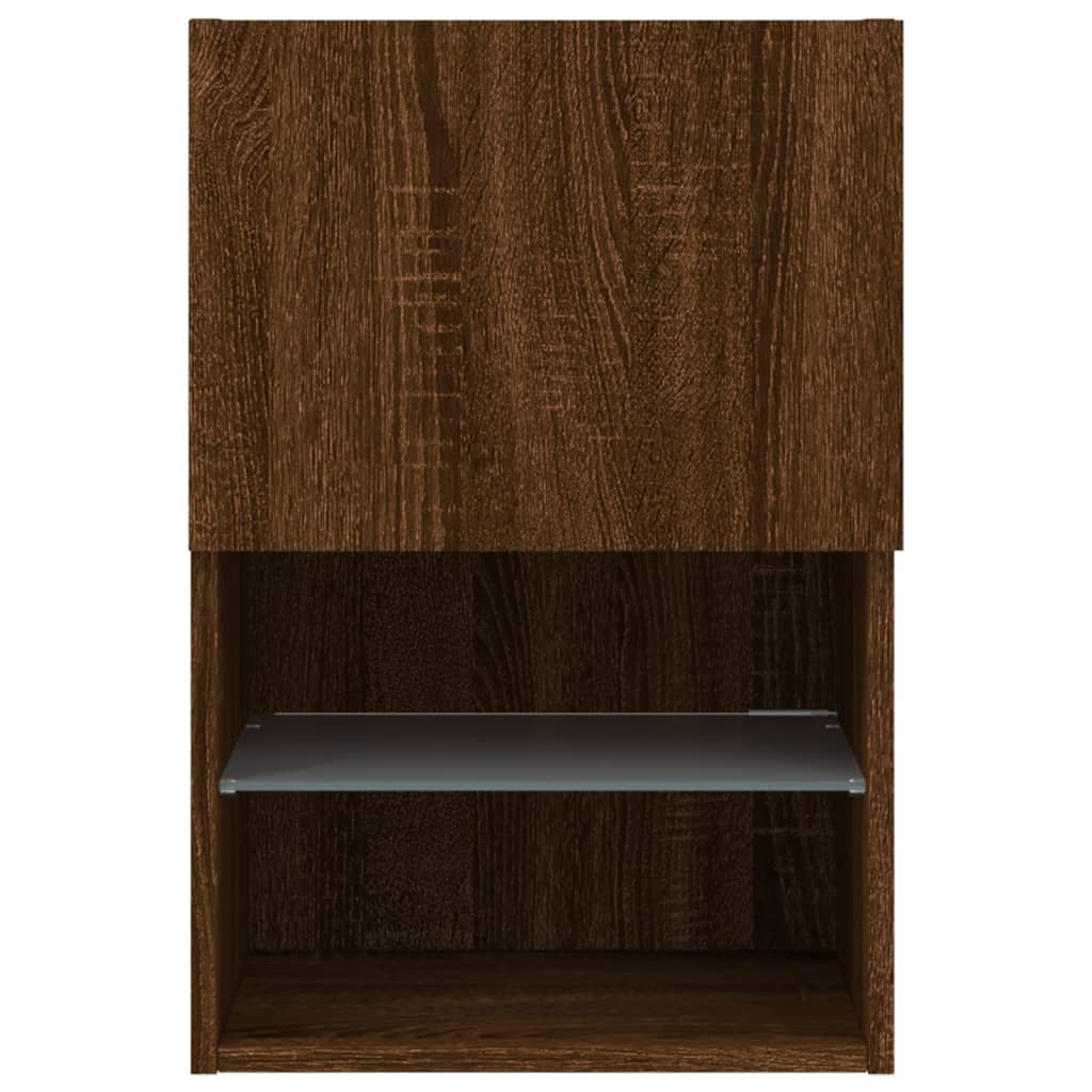 Meuble TV avec lumières LED chêne marron 40,5x30x60 cm - XIOS
