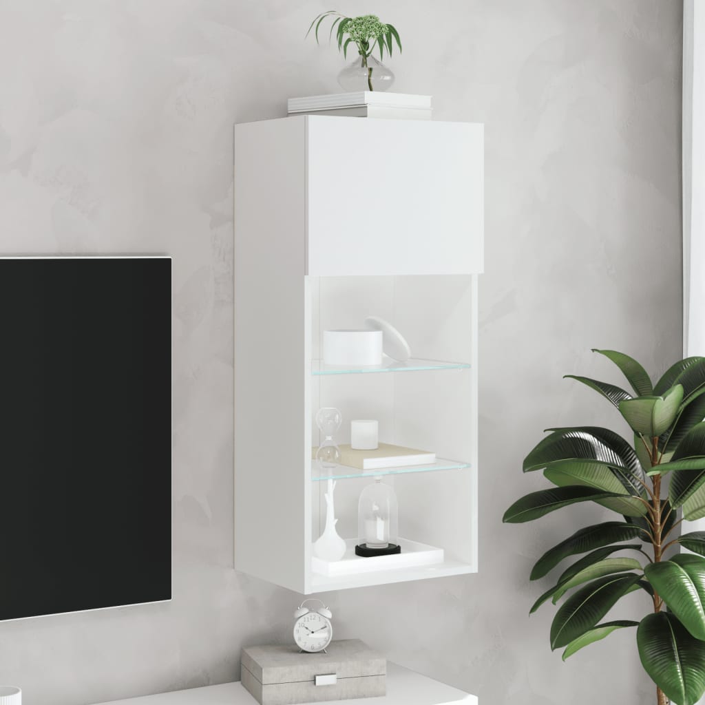 Meuble TV avec lumières LED blanc 40,5x30x90 cm - XIOS