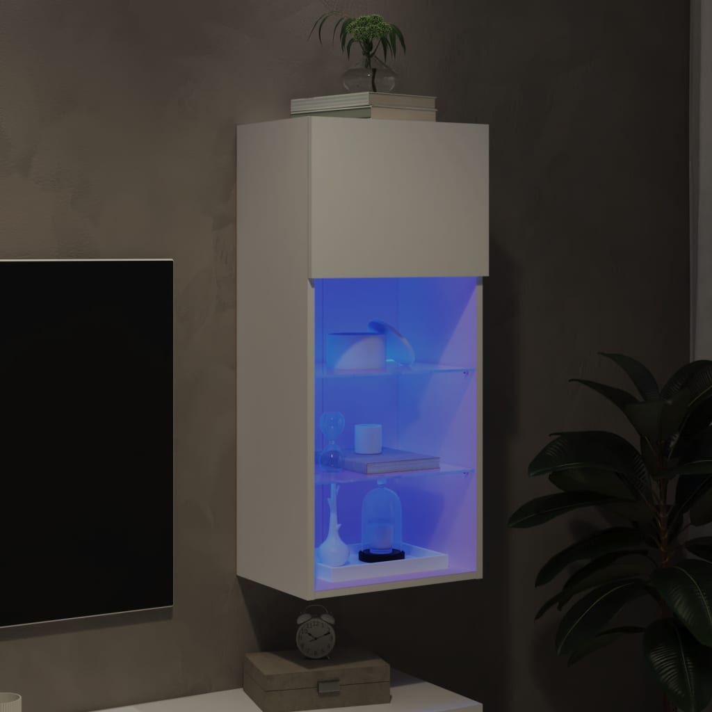 Meuble TV avec lumières LED blanc 40,5x30x90 cm - XIOS