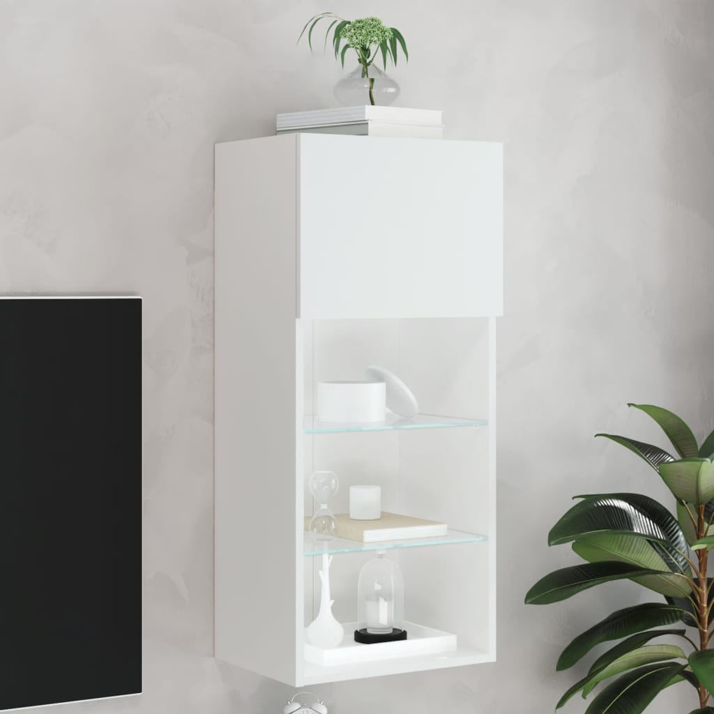 Meuble TV avec lumières LED blanc 40,5x30x90 cm - XIOS