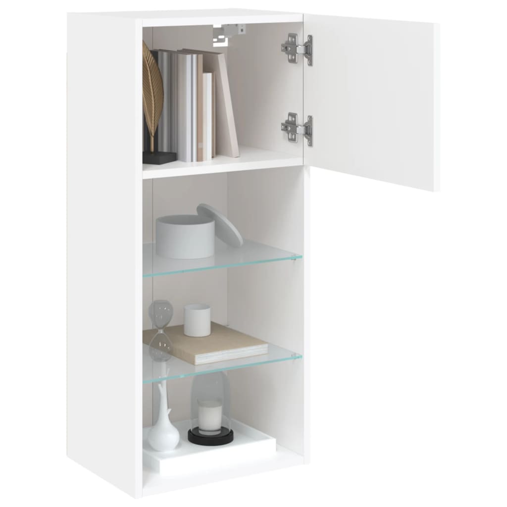 Meubles TV avec lumières LED 2 pcs blanc 40,5x30x90 cm - XIOS