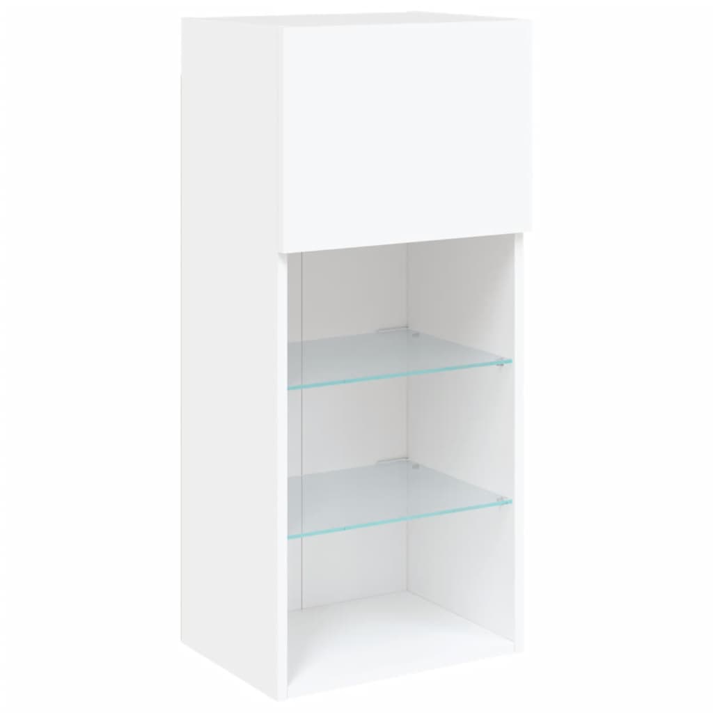 Meubles TV avec lumières LED 2 pcs blanc 40,5x30x90 cm - XIOS