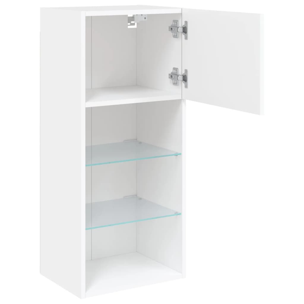 Meubles TV avec lumières LED 2 pcs blanc 40,5x30x90 cm - XIOS
