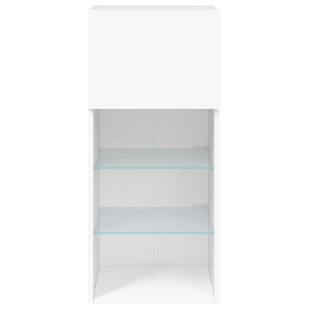 Meubles TV avec lumières LED 2 pcs blanc 40,5x30x90 cm - XIOS