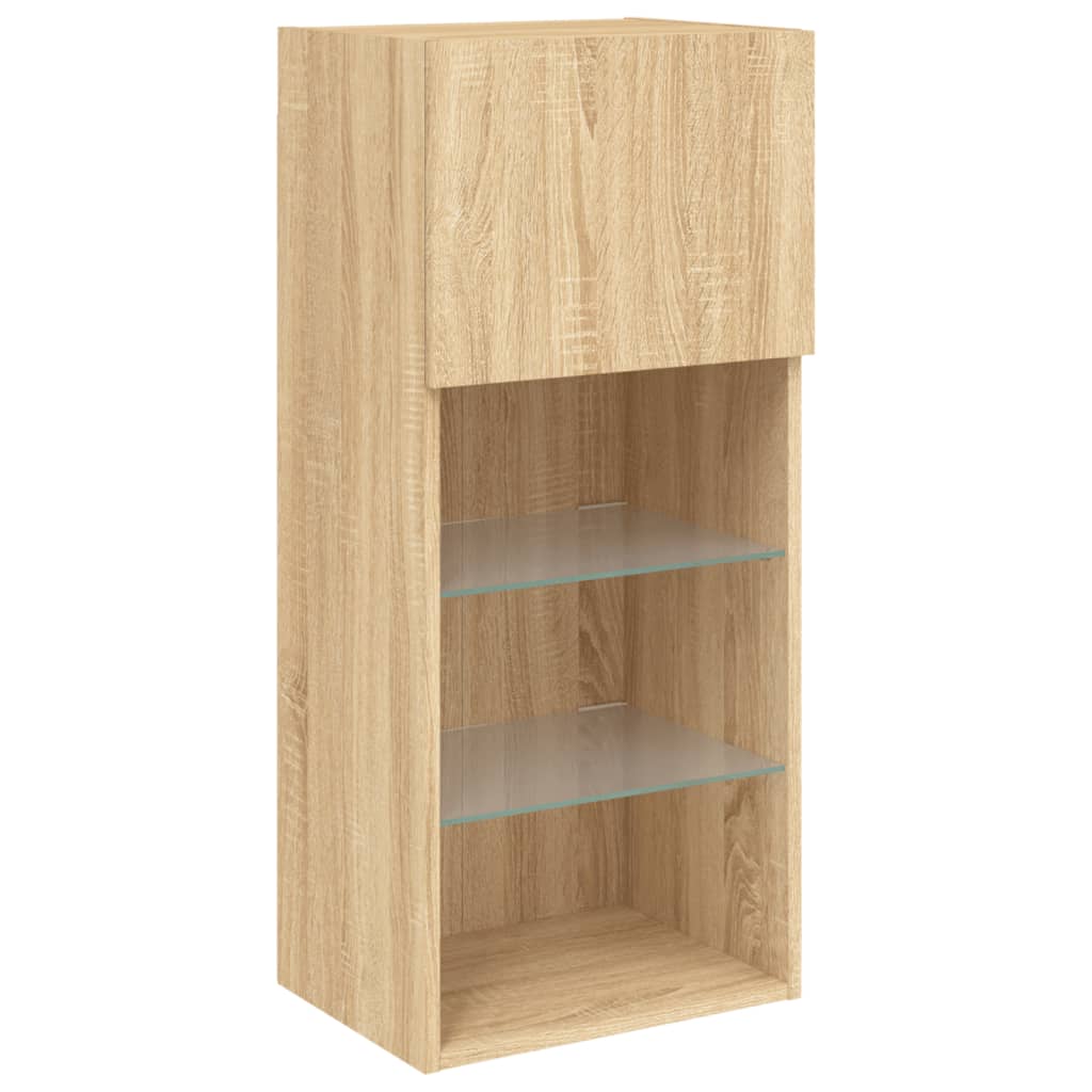 Meuble TV avec lumières LED chêne sonoma 40,5x30x90 cm - XIOS