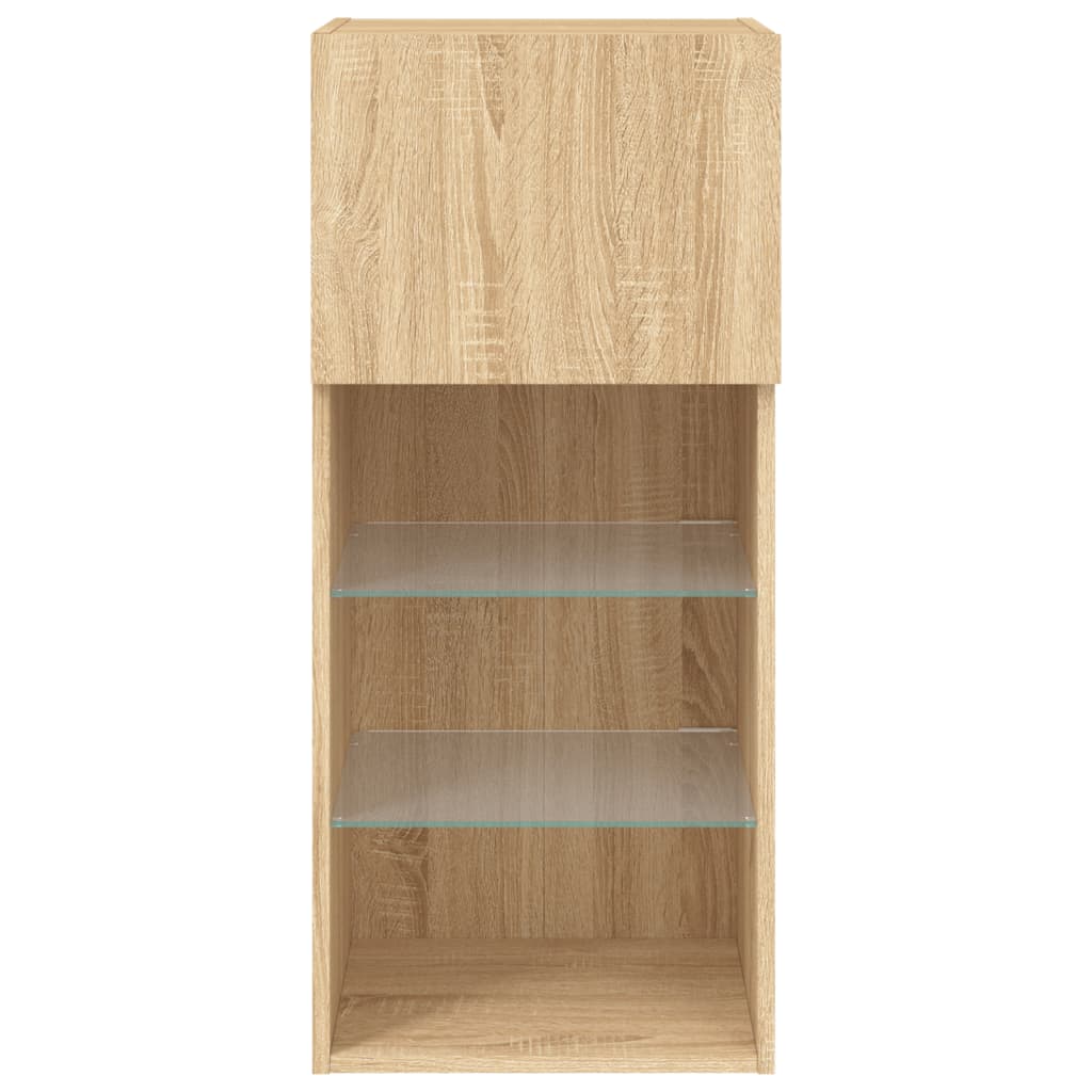 Meuble TV avec lumières LED chêne sonoma 40,5x30x90 cm - XIOS