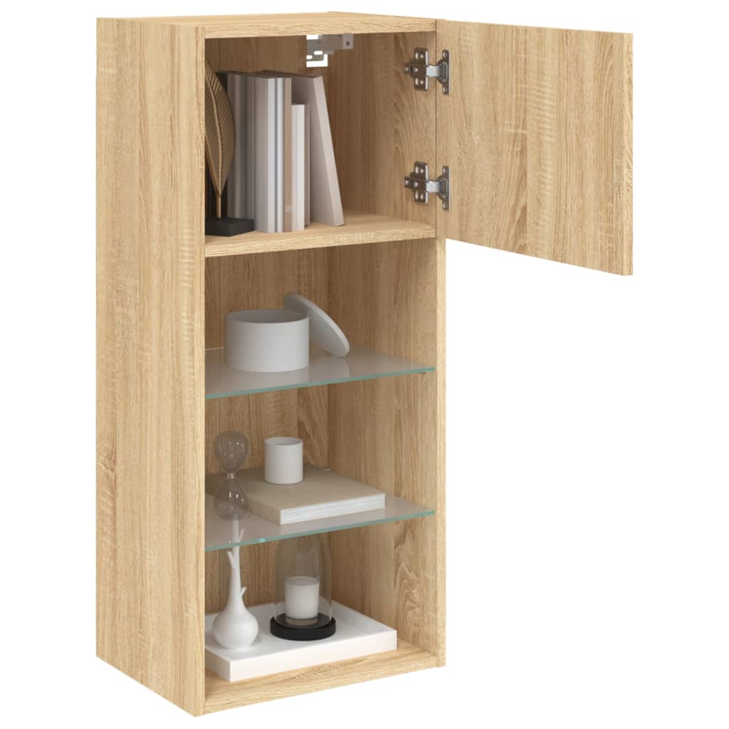 Meubles TV avec lumières LED 2 pcs chêne sonoma 40,5x30x90 cm - XIOS