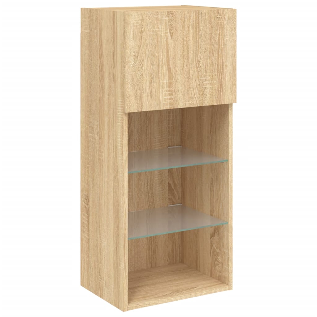 Meubles TV avec lumières LED 2 pcs chêne sonoma 40,5x30x90 cm - XIOS