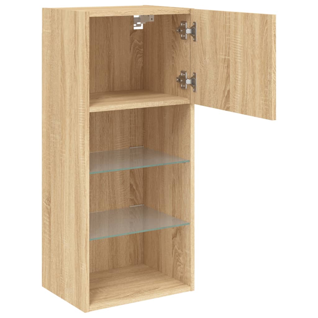 Meubles TV avec lumières LED 2 pcs chêne sonoma 40,5x30x90 cm - XIOS