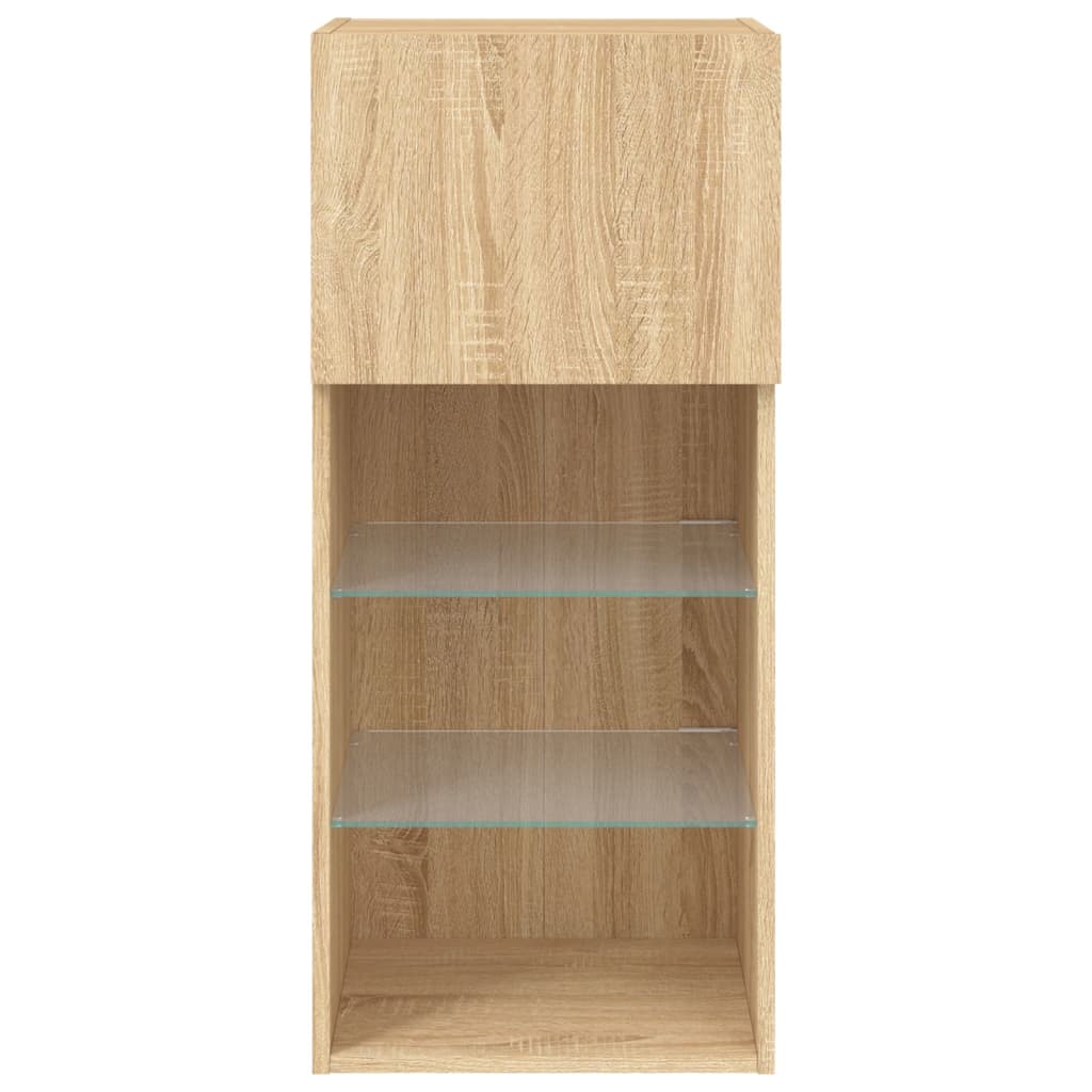 Meubles TV avec lumières LED 2 pcs chêne sonoma 40,5x30x90 cm - XIOS