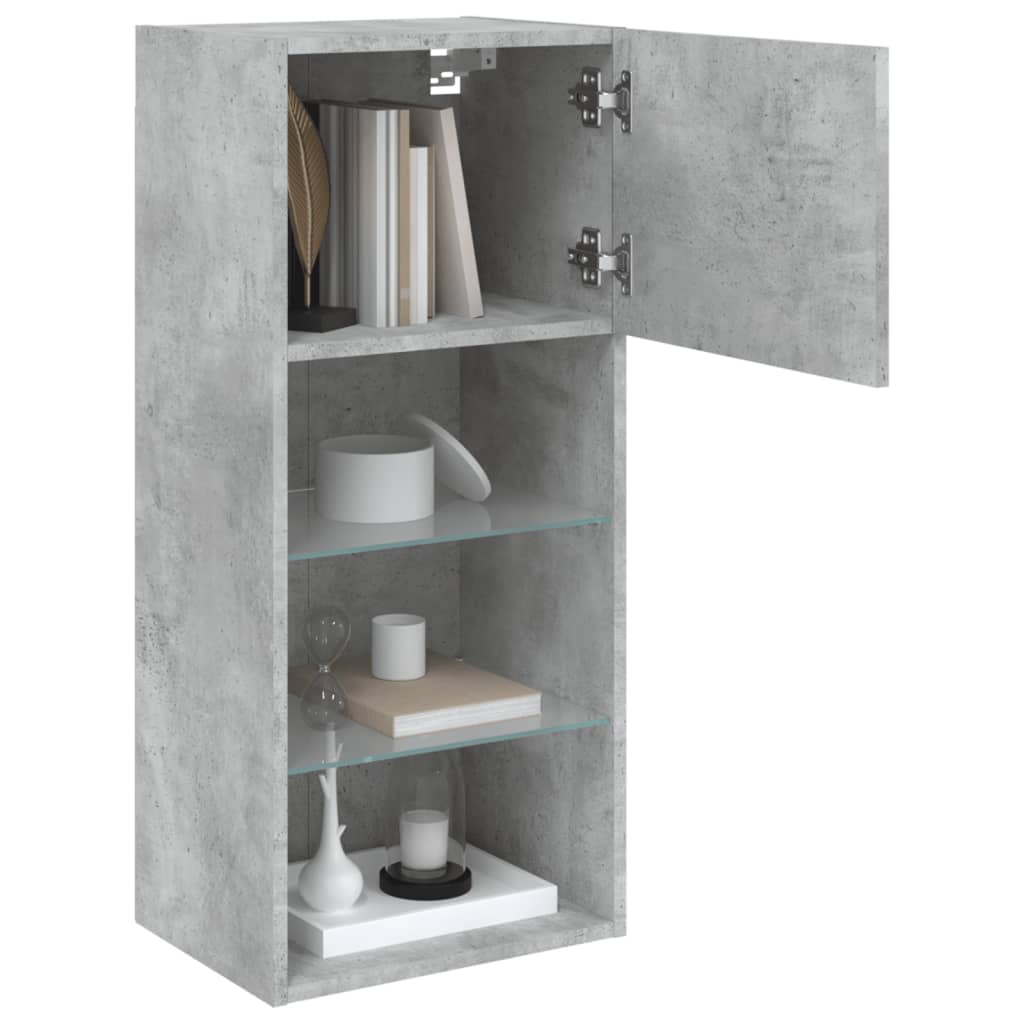 Meuble TV avec lumières LED gris béton 40,5x30x90 cm - XIOS