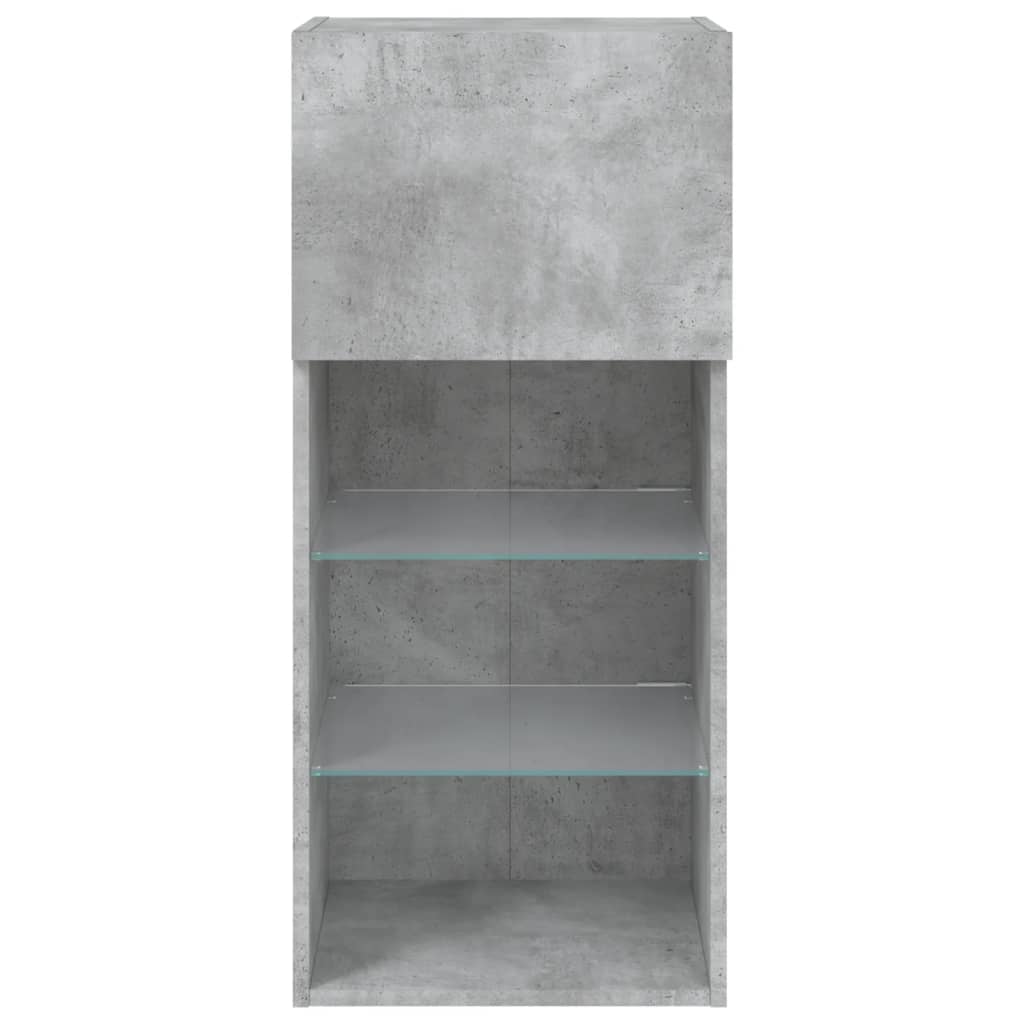 Meuble TV avec lumières LED gris béton 40,5x30x90 cm - XIOS