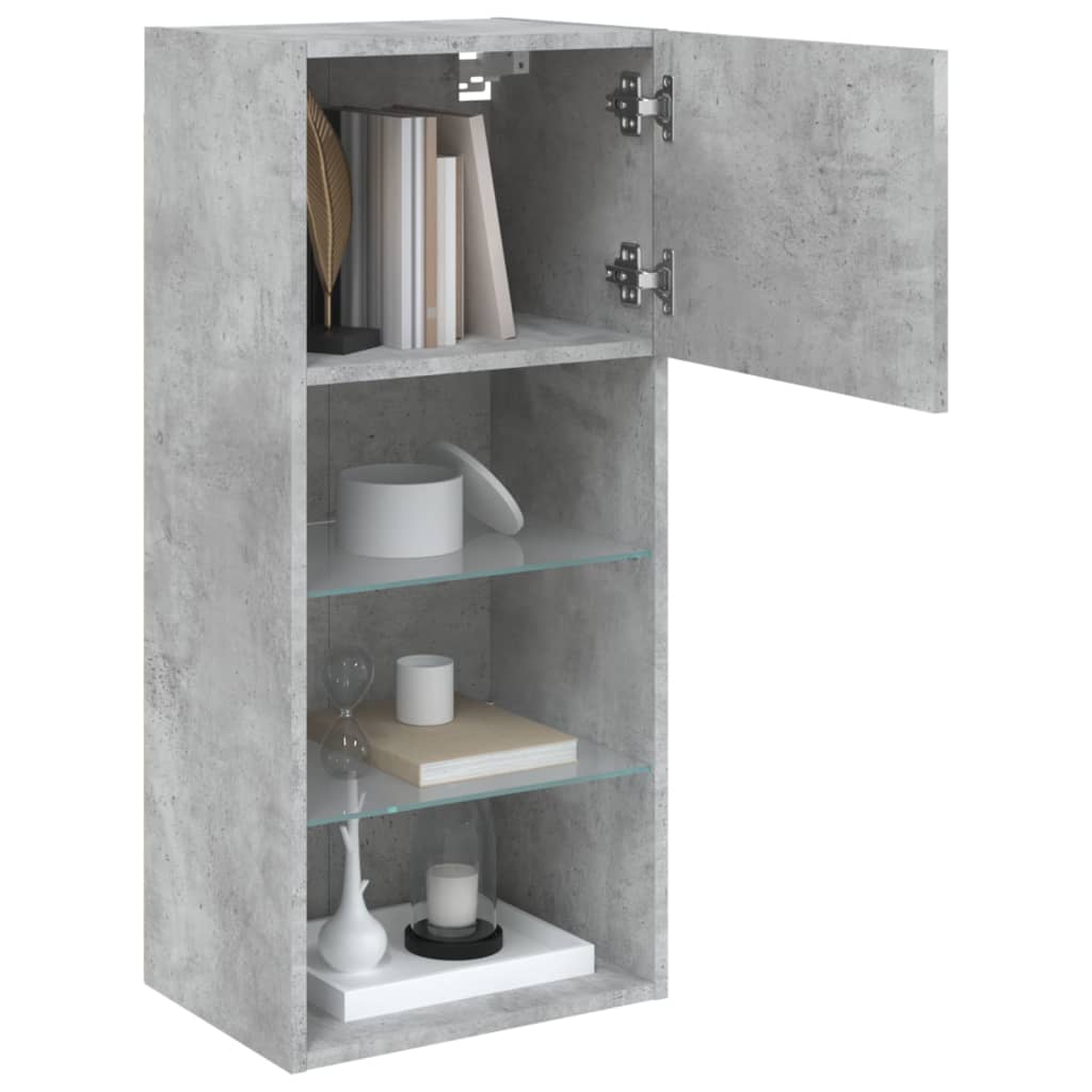 Meubles TV avec lumières LED 2 pcs gris béton 40,5x30x90 cm - XIOS