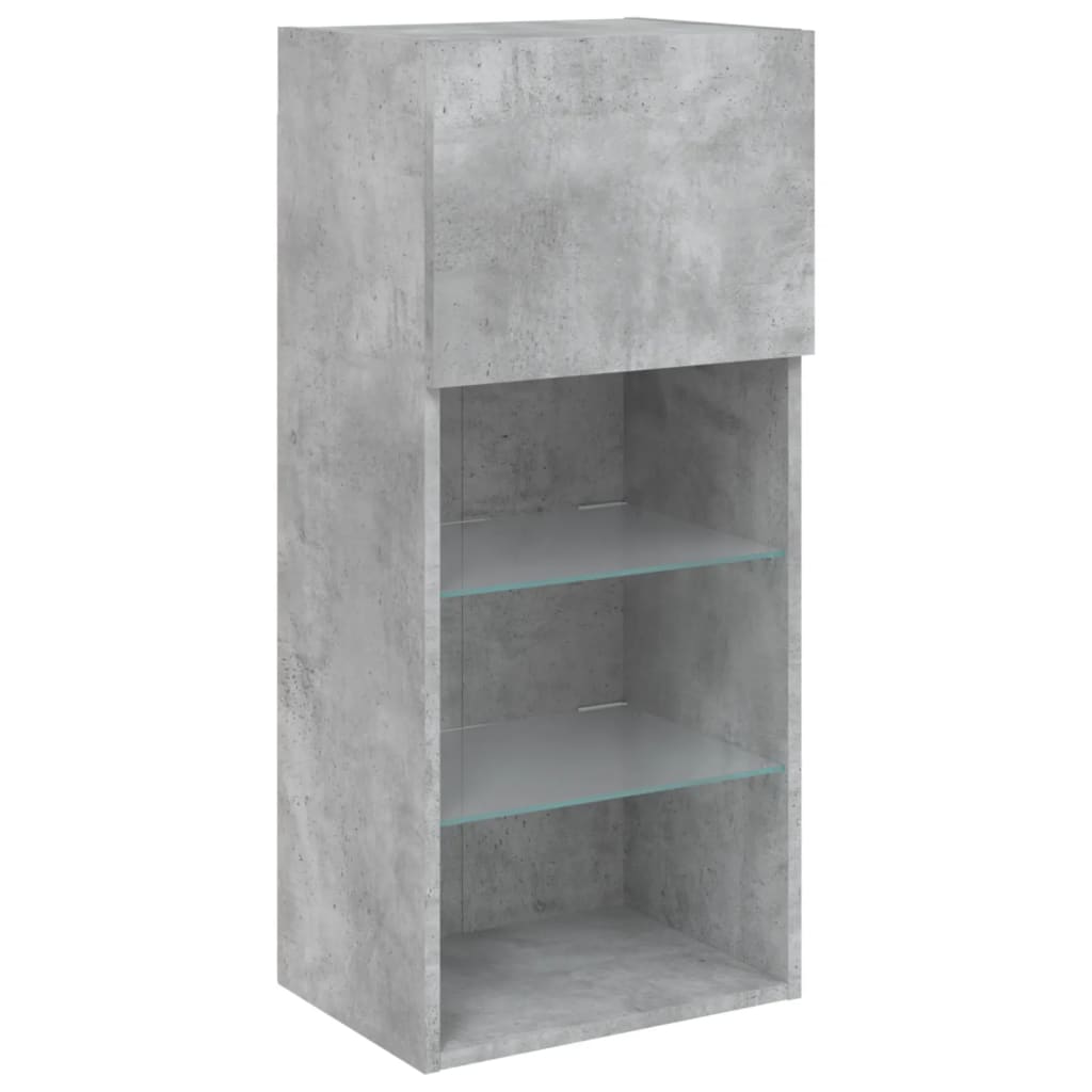 Meubles TV avec lumières LED 2 pcs gris béton 40,5x30x90 cm - XIOS