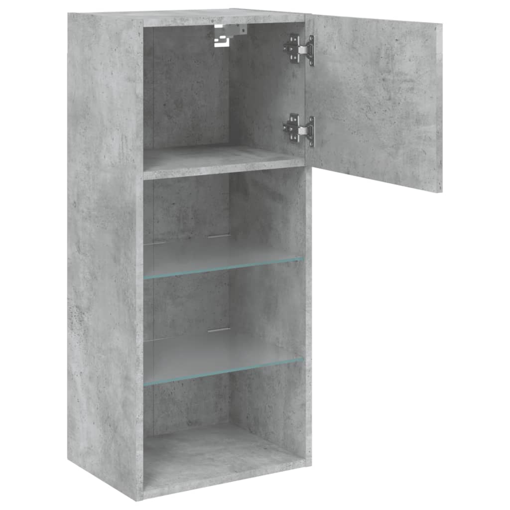 Meubles TV avec lumières LED 2 pcs gris béton 40,5x30x90 cm - XIOS