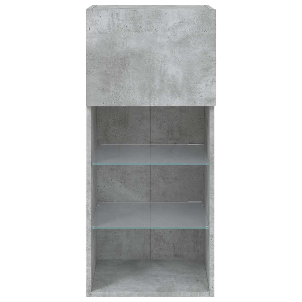Meubles TV avec lumières LED 2 pcs gris béton 40,5x30x90 cm - XIOS