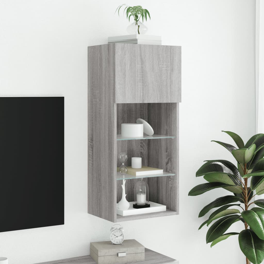 Meuble TV avec lumières LED sonoma gris 40,5x30x90 cm - XIOS