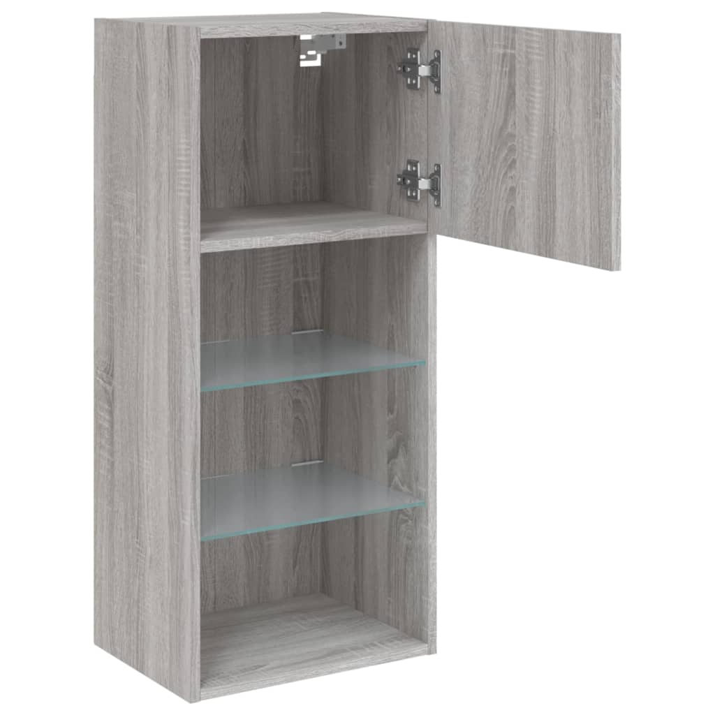 Meuble TV avec lumières LED sonoma gris 40,5x30x90 cm - XIOS