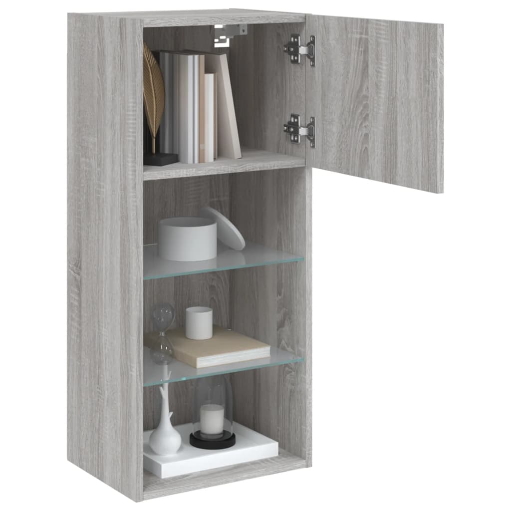 Meubles TV avec lumières LED 2 pcs sonoma gris 40,5x30x90 cm - XIOS