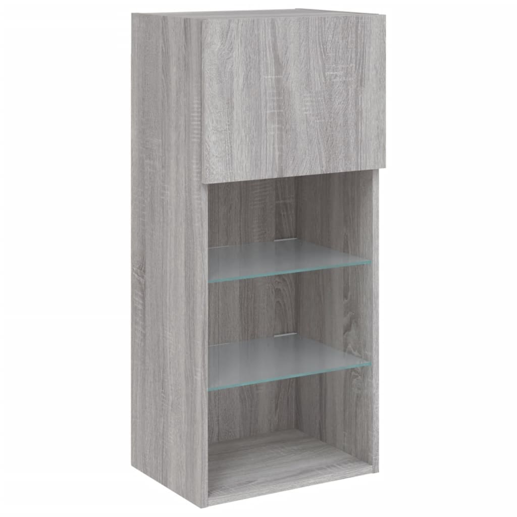 Meubles TV avec lumières LED 2 pcs sonoma gris 40,5x30x90 cm - XIOS