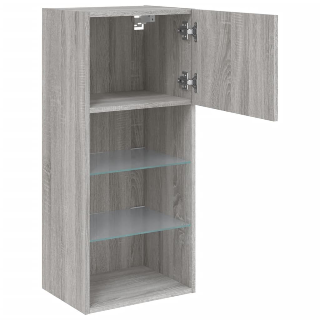 Meubles TV avec lumières LED 2 pcs sonoma gris 40,5x30x90 cm - XIOS