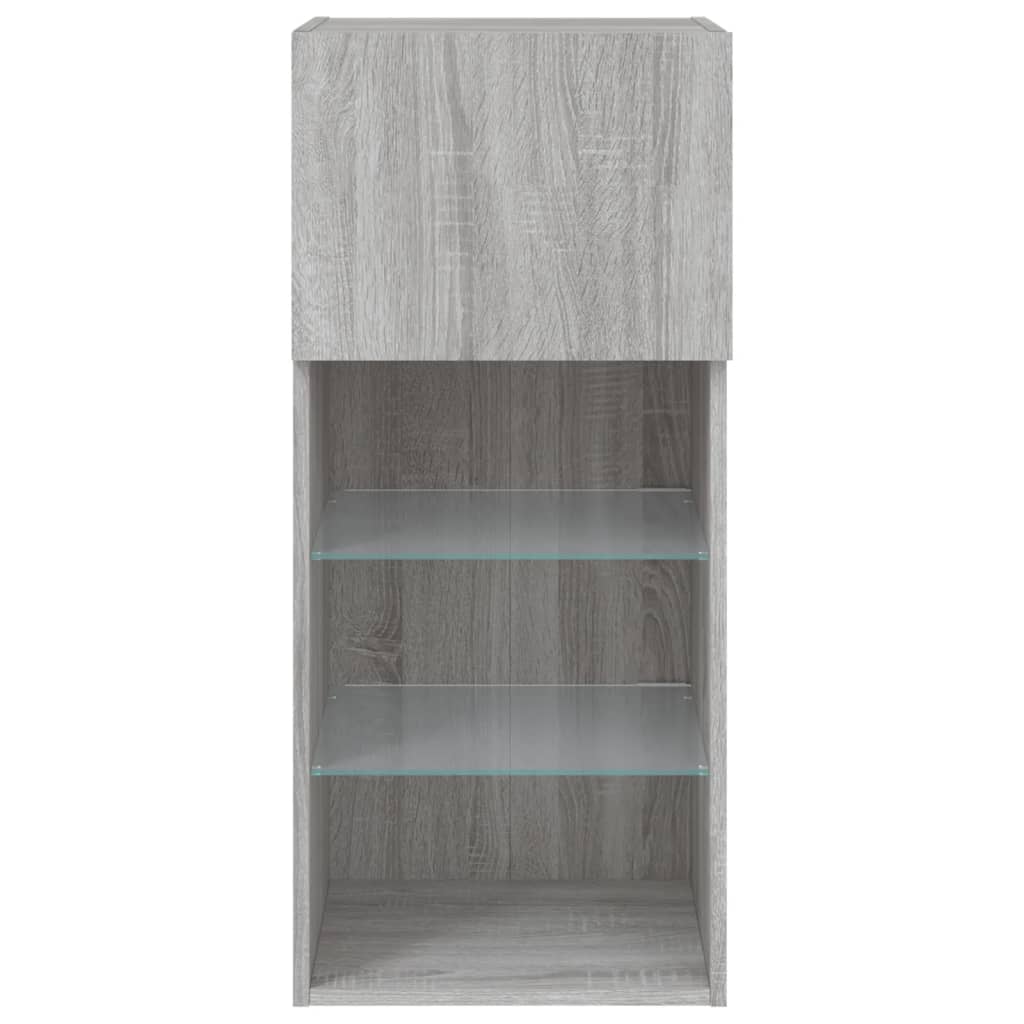 Meubles TV avec lumières LED 2 pcs sonoma gris 40,5x30x90 cm - XIOS