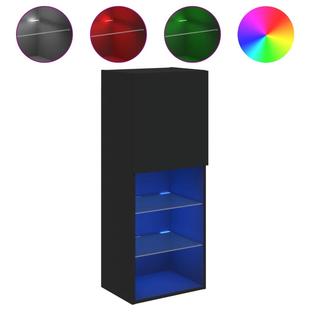 Meuble TV avec lumières LED noir 40,5x30x102 cm - XIOS