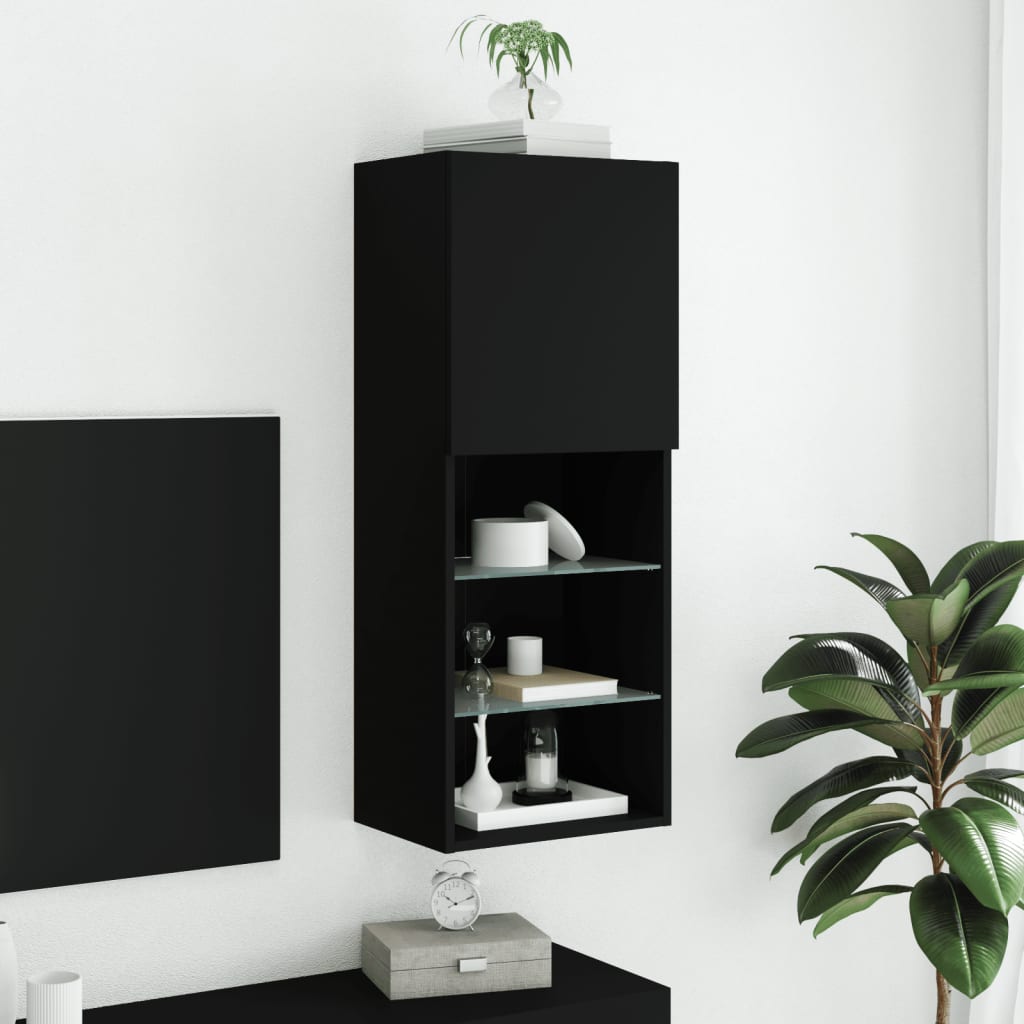 Meuble TV avec lumières LED noir 40,5x30x102 cm - XIOS