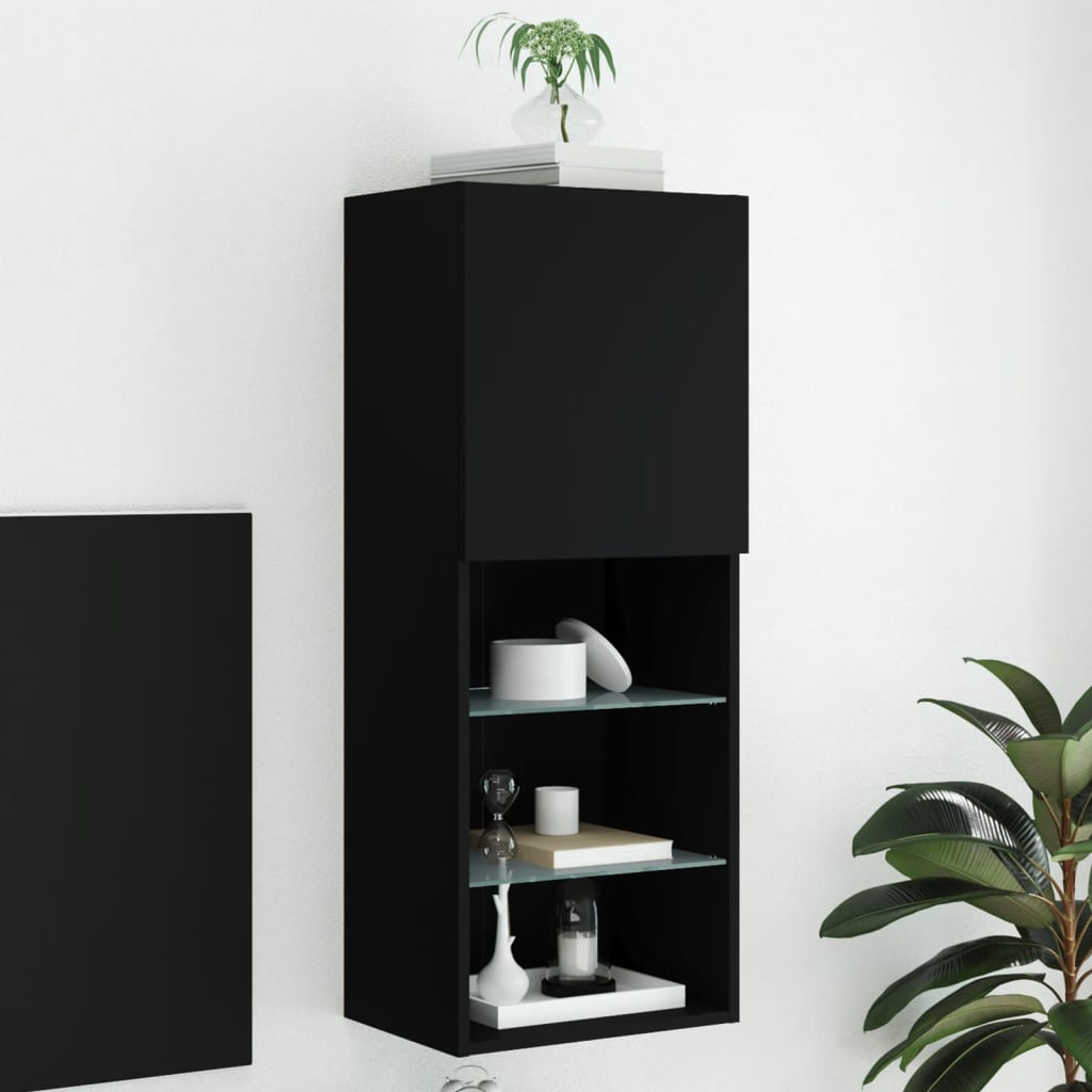 Meuble TV avec lumières LED noir 40,5x30x102 cm - XIOS