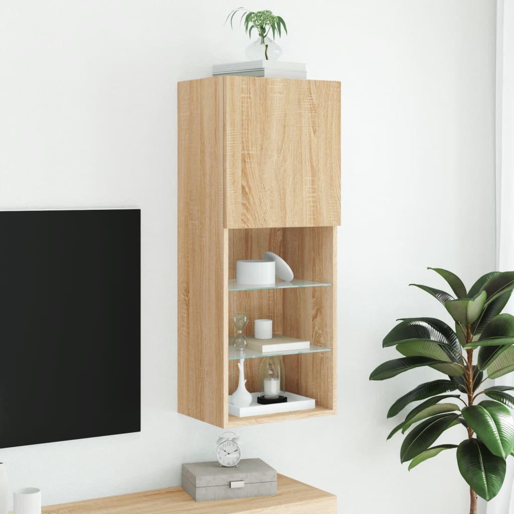 Meuble TV avec lumières LED chêne sonoma 40,5x30x102 cm - XIOS
