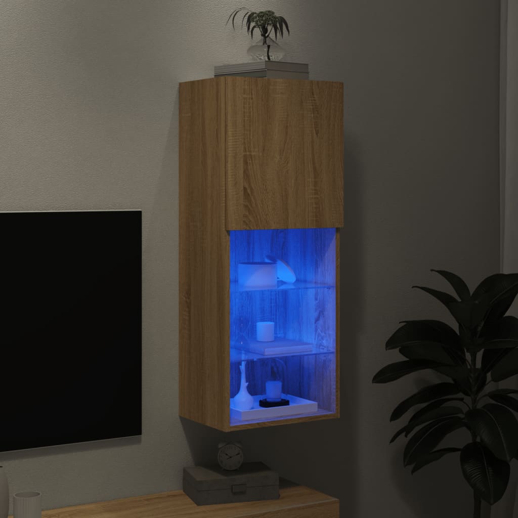 Meuble TV avec lumières LED chêne sonoma 40,5x30x102 cm - XIOS