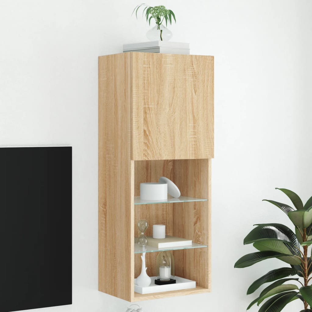 Meuble TV avec lumières LED chêne sonoma 40,5x30x102 cm - XIOS