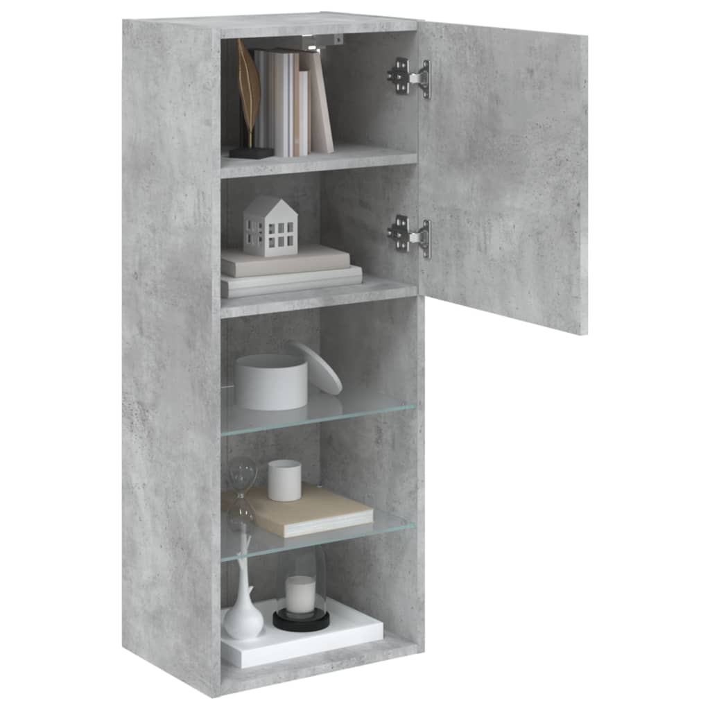Meuble TV avec lumières LED gris béton 40,5x30x102 cm - XIOS