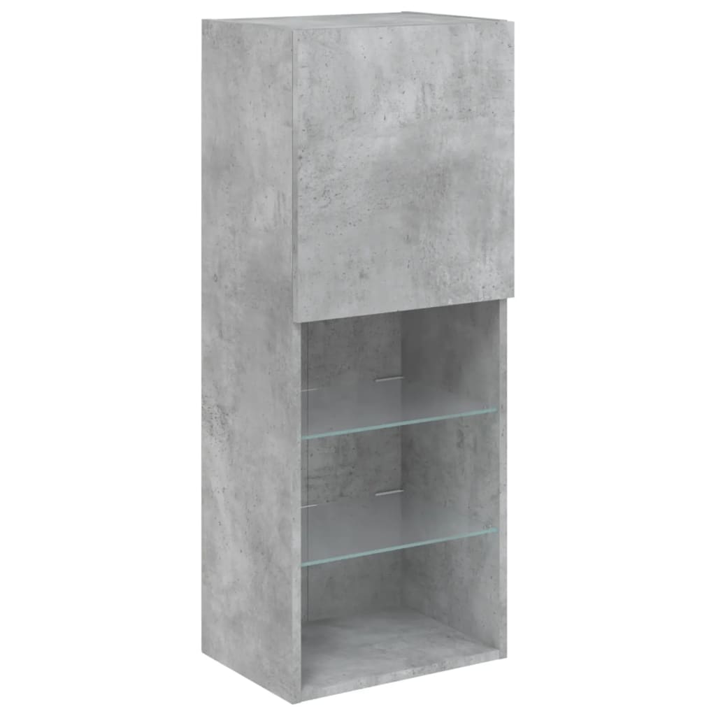 Meuble TV avec lumières LED gris béton 40,5x30x102 cm - XIOS